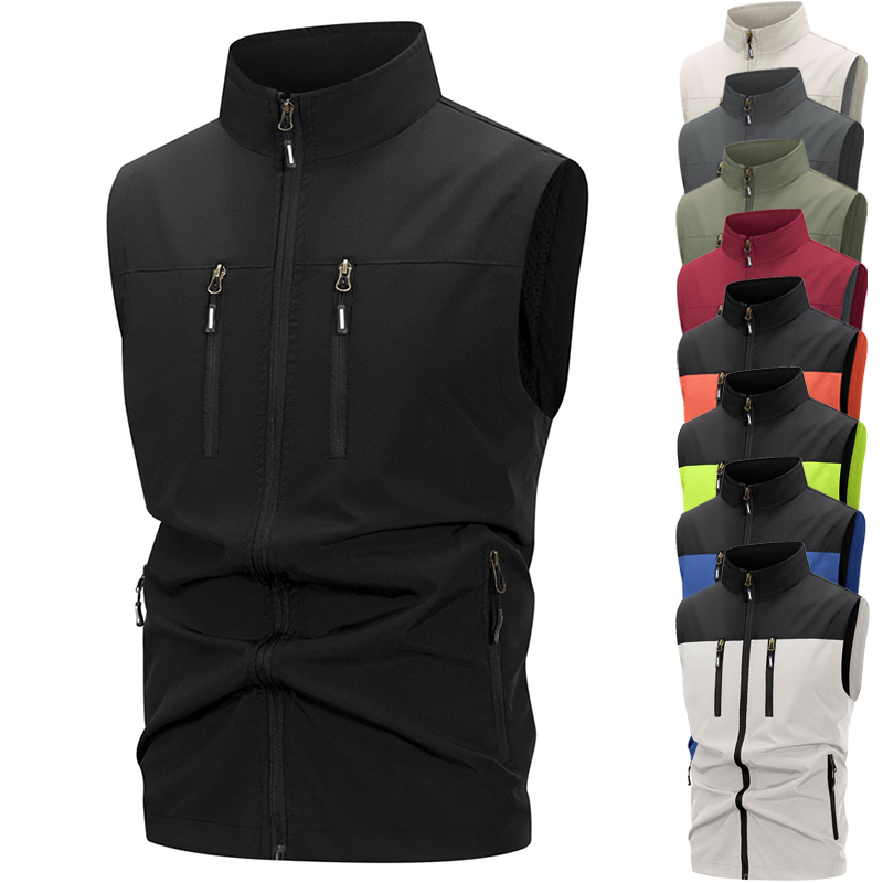 Winter Clothing Hiking - Rompi Softshell Ringan Pria dengan Saku