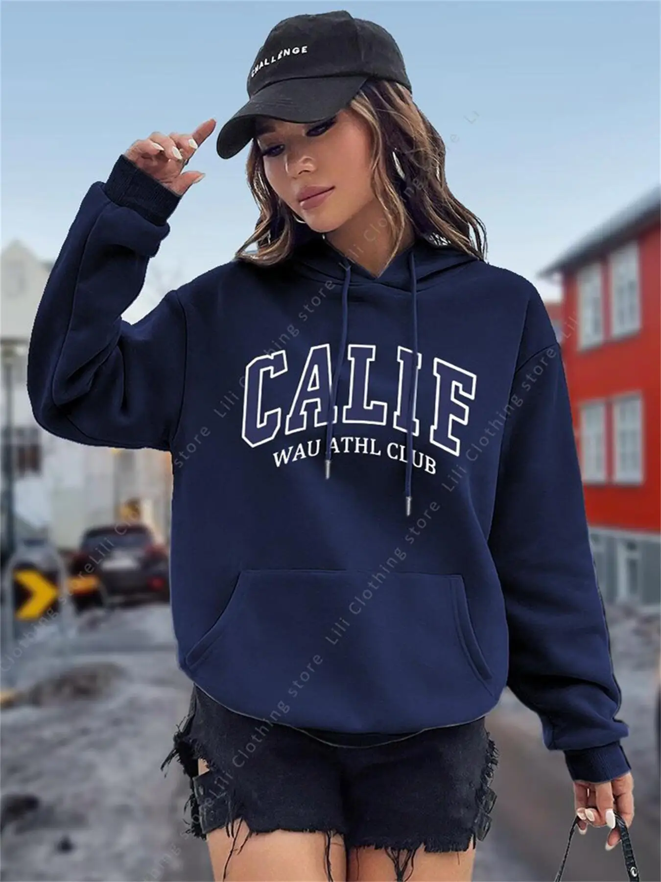 Hoodie Wanita Y2K Kozy Fleece  - Winter Clothing Drawing ulasan dan harga